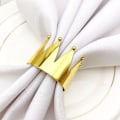 Miniatyrbillede 2 af 3: 6 stk. krone servietring rustfrit legering fest middag serviet holder til banket håndklæde ring Gold