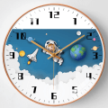 Miniatyrbild 1 av 4: 12-tums tyst astronaut barnklocka tyst barnklocka rund väggklocka stil 2