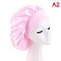 Satin Silk Bonnet för Stort Hår - Sovhuva för Natt & Skydd Pink