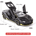 Miniatyrbillede 2 af 5: Kompatibel med 1:32 Lamborghini LP770 bilmodel legetøj børns lyd og lys træk tilbage bil zink legering legetøj børns dreng pige gave sort