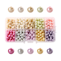 Pikkukuva 1 / 5: 500 kpl erän 10 väriä lasihelmiä pyöreä helmi sileä satiini pieniä helmiä DIY korujen valmistukseen kaulakoru rannekoru, 6 mm, reikä: 1 mm