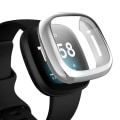 Miniatyrbilde 1 av 5: Kompatibel med Fitbit Sense/versa 3 skjermbeskytter Tpu-belagt full dekning skjermbumper deksel Silver