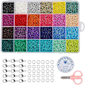 Miniatyrbild 2 av 5: 24 rutnät glaspärlor lösa pärlor bakningslackpärlor färgglada hirsfröpärlor set 2mm 24000pcs