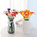 Miniatyrbillede 4 af 5: Kunstig Calla Lily 10stk Orange Blomster Kunstige Liljer Blomsterbuket Falske Calla Liljer Plante Dcor Til Blomsterarrangement Bryllup, Braidal, H 9 20pcs