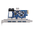 Pikkukuva 5 / 5: PCI-E Laajennuskortti 4 Porttia Taka USB3.0+Sisäänrakennettu 19PIN 4PIN USB3.0 5Gbps Työpöydän Laajennuskortti BTC Louhintaan