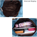 Miniatyrbillede 5 af 5: Dames Canvas Tote Bulk Wallet Tote Retro Casual Rygsæk, Blå