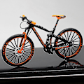 Miniatyrbillede 2 af 3: Mini 1:10 Legering Cykel Skala Model Dasktop Simulation Ornament Finger Mountainbikes Legetøj Orange