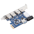 Pikkukuva 4 / 5: PCI-E Laajennuskortti 4 Porttia Taka USB3.0+Sisäänrakennettu 19PIN 4PIN USB3.0 5Gbps Työpöydän Laajennuskortti BTC Louhintaan