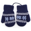 Miniatyrbillede 1 af 3: Børns Vinterhandsker Luffer Unisex Varme Strikkede Snefnug Remme N