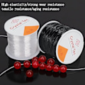 Miniatyrbillede 1 af 5: 2 stk. elastisk armbåndstråd 100m*0,8mm elastisk armbåndsline transparent sort elastisk stræktråd med saks og perlenål til armbånd