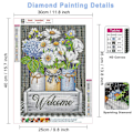 Miniatyrbild 2 av 5: Blommor Diamantmålning Kit Diamantkonstset För Vuxna Diy 5d Full Diamantmålning Kit Blommor Diamantmålning Welcome