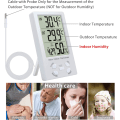 Miniatyrbillede 5 af 5: Digitalt hygrometer termometer, LCD digitalt termometer med probe, indendørs og udendørs hygrometer, køleskabstester sensor