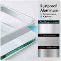 Miniatyrbilde 3 av 5: Bad Glass Hylle Aluminium Herdet Glass 8MM Ekstra Tykk 1 Stykke Rektangulær 1 Lag Oppbevaring Arrangør Veggmontert Sølv