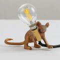 Miniatyrbillede 1 af 5: Museformet bordlampe, harpiks kreativ bordlampe sengebordslampe sengegave dekoration soveværelse