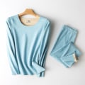 Miniatyrbilde 1 av 4: Womens Thermal Underwear Set Base Layer Fleece Lined Soft Top Bottom XXXL