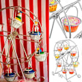 Miniatyrbild 4 av 5: Metallisk pariserhjul cupcake-ställ bröllop födelsedagsfest tårta stativ display stativ