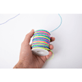 Miniatyrbillede 4 af 5: 2 stk. elastisk armbåndssnor 50m stærk elastisk elastisk armbåndstråd sort transparent regnbue til fremstilling af halskæde håndværk perlearbejde smykker