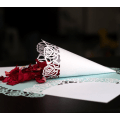 Miniatyrbilde 1 av 4: 50 stk. konfettiposer i kraftpapir, hule rose hvite papirblomsterposer bukett gjestekonfettiholdere for bryllupsfest favoriser gaver emballasje White