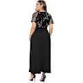 Miniatyrbilde 2 av 5: Plus Size Empire Midje Maxi Kjole Ruffle Split Semi Sheer Ensfargede Kjoler