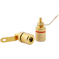 Miniatyrbillede 2 af 5: Kobberbelagt højttalerterminal bananplugs højttalerlydterminal Budweiser blok 4mm 2 stk.