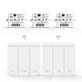 Pikkukuva 2 / 5: 3 KPL Langaton Valokytkin RF 433Mhz Rele Vastaanotin 2x 3-osaisella Paneelikytkimellä LED-Kauko-ohjain LED-lampulle