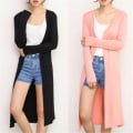 Miniatyrbilde 2 av 5: Bomull Cardigan Lang Ermet Frakk Dame Lang Cardigan Casual Yttertøy 12 Farger For Sommer Og Høst Color green