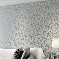 Miniatyrbillede 2 af 4: Europæisk stil luksus damask non-woven 3d tapet simpelt præget væg rulle papir lodret soveværelse hjem dekoration Silver gray