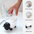 Miniatyrbillede 3 af 5: Q-tip-holderdispenser, akrylholder til vatpinde, opbevaringssæt til beholdere, badeværelsesforfængelighedsopbevaringsbeholder Black