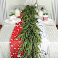 Miniatyrbild 1 av 7: Real Touch Garland Juldekorationer, Naturlig Hängande, Mjuk Böjbar Julkrans, Livslik Cedar Garland, Julkrans för Mantel 9Ft