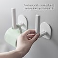 Miniatyrbillede 1 af 2: 1 stk. Toiletpapirholder Stativ Papirholder Vægmonteret Multifunktionel Punch-fri Opbevaringshylde Køkken Badeværelse Hyldearrangør