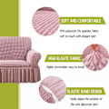 Miniatyrbillede 2 af 5: Strækbar sofaovertræk Sofaovertræk Vaskbart møbelbeskyttelse Sofa Sofa sengbetræk med elastisk bund og skørt til børn kæledyr Pink, Medium