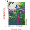Miniatyrbild 2 av 5: 5D Diamantmålningssats för vuxna Helborrad fågel Rund diamantbroderi Konst hantverk Måla diamanter Kit Väggdekoration 30x40cm/11.8x15.7in