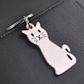 Miniatyrbillede 1 af 3: Metal nøglering nøgle vedhæng dyr nøglering metal nøglering Cat