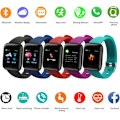 Miniatyrbillede 3 af 5: Smart armbånd beskedpåmindelse farveskærm hjertefrekvens Bluetooth træningsmåler smartwatch sort