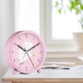 Miniatyrbild 2 av 5: Barn Analog Klocka Pojke Flicka Larmklocka, Tyst Icke-Tickande Larmklocka, Snooze Sängbordslarmklocka, Lätt att Ställa in och Batteridriven Rosa Enhörning