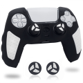 Miniatyrbillede 1 af 5: Sød hudbeskyttelse til PS5-controller, skridsikker silikonebeskyttelse, gummibeskyttelse, sort og hvid