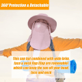 Miniatyrbild 2 av 5: Fiskehatt för män och kvinnor, utomhus UV-solskydd bredbrättad hatt med ansiktsskydd och nackflik Pink
