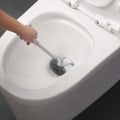 Pikkukuva 3 / 5: WC-harja, amme ja pitkä kahva, muovinen WC, kiinteäharjainen WC-harja WC-puhdistukseen, syväpuhdistus (harmaa)