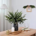 Miniatyrbilde 6 av 8: Juletrærgreiner fra Norfolk-furu, 45 cm, Real Touch Kunstige Furu Greiner, Kunstig Grønt, Furu Pinner for Vase, DIY Krans, Hjemmedekorasjon 16Pcs