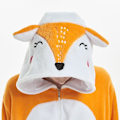Miniatyrbild 3 av 4: Unisex Flanell Djurpyjamas En-delad Nattkläder Hoodie Sovkläder Fest Cosplay Djur Siamesiska Pyjamas S
