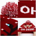 Miniatyrbild 3 av 5: Vår varma LED-julhatt, upplyst julhatt, unisex stickad semesterhatt med hjortgrafik, perfekt för fest röd