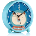 Miniatyrbild 1 av 5: Barn Analog Klocka Pojke Flicka Larmklocka, Tyst Icke-Tickande Larmklocka, Snooze Sängbordslarmklocka, Lätt att Ställa in och Batteridriven Lejon