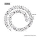 Pikkukuva 2 / 5: 20mm Hip Hop Iced Out Cuban Link -ketju, hopeakoru, Miami Choker, Lab Diamond -kaulakoru miehille