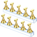 Miniatyrbillede 1 af 5: Akryl negle display stand DIY negle krystal stand magnetisk øvelse stand falske negle tip guld manicure værktøjer