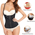 Miniatyrbillede 4 af 5: Kvindernes Brystkorset Taljetræner, Body Contouring Vest Rem Med Justerbare Skulderstropper Sort 4XL