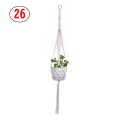 Miniatyrbild 1 av 5: 2 st Macrame växt hängare vit handgjord bomullsrep inomhus utomhus hängande växtkruka 26