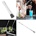 Miniatyrbillede 4 af 5: 4 stk. rustfrit stål cocktail muddler & spiralformet blandeske, hjemmebar værktøjssæt til at lave mojito mint juleps drikkevarer