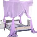 Miniatyrbilde 1 av 4: Myggnetting Myggnett Myggnetting Seng Stor Myggnetting Senger Soverom Sengdekke Flygende Insektbeskyttelse Purple