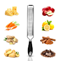 Miniatyrbillede 4 af 5: Citrus Zester & Manuel Ost Rivjern - Parmesan, Citron, Ingefær, Hvidløg, Muskatnød, Chokolade - Skarpt Rustfrit Stålblad - Tåler Opvaskemaskine