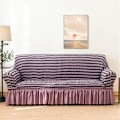 Miniatyrbillede 5 af 5: Strækbar sofaovertræk Sofaovertræk Vaskbart møbelbeskyttelse Sofa Sofa seng Betræk med elastisk bund og skørt til børn kæledyr Stribet lilla, Medium